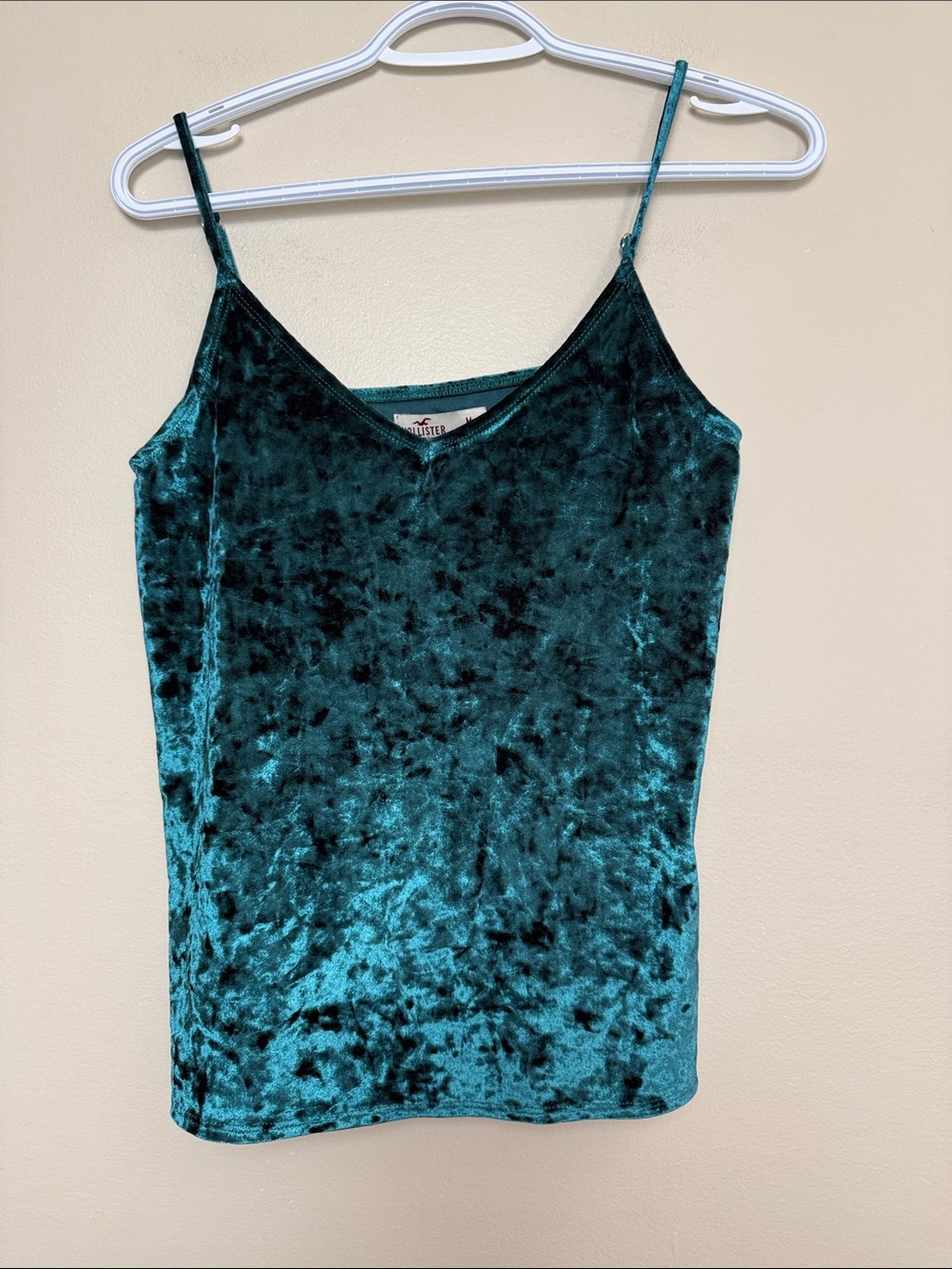 Hollister Teal Crushed Velvet Camisole M